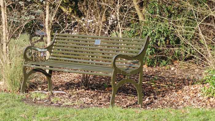 A memorial bench in Brockwell Park